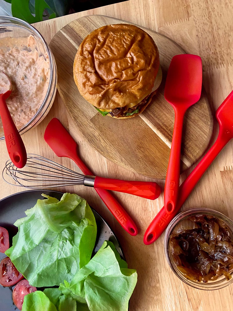 GIR: Get It Right Silicone Kitchen Spatula - Non-toxic Cooking Utensils for Nonstick Cookware, Cooking and Baking, Mini - 8IN - Red - Image 4